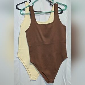OQQ XL Sleeveless Bodysuits - 2pk